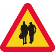 Varningsskylt - äldre par